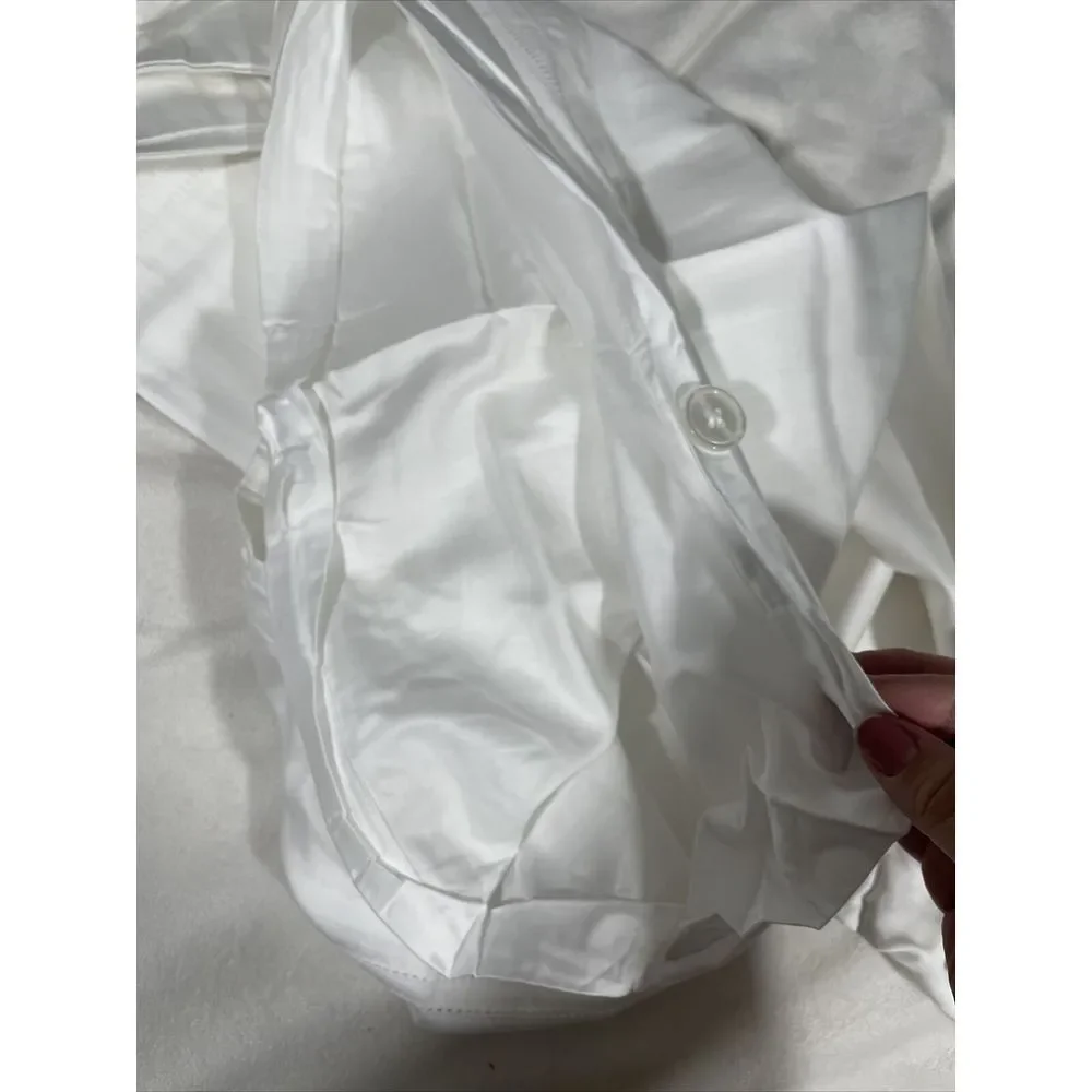 NIB $629 Frette at Home Tiber King Duvet Cover in white [ KING ] #D218‎
